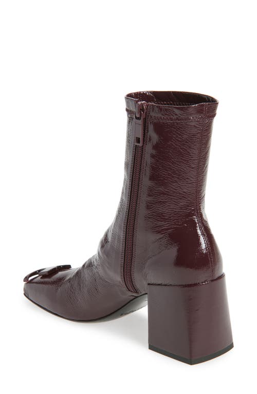 Courrèges Re-edition Vinyl Ankle Boot In Burgundy