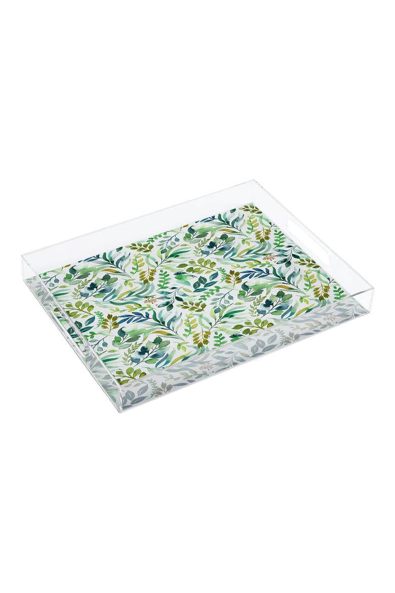 Botanic Retreat Acrylic Serving Tray, Main, color, GREEN