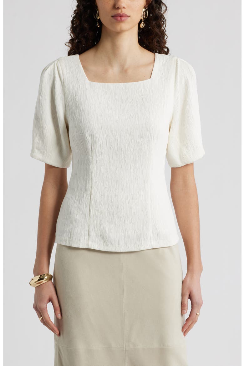 Texture Square Neck Top, Main, color, IVORY TOFU