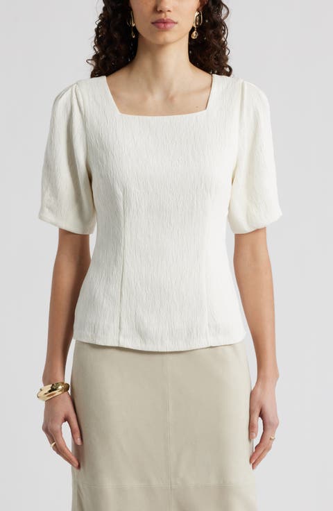 Texture Square Neck Top