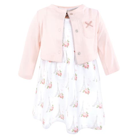 Two-Piece Cotton Dress and Knit Cardigan Set (Toddler & Little Kid)