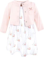Hudson Baby Two-Piece Cotton Dress and Knit Cardigan Set