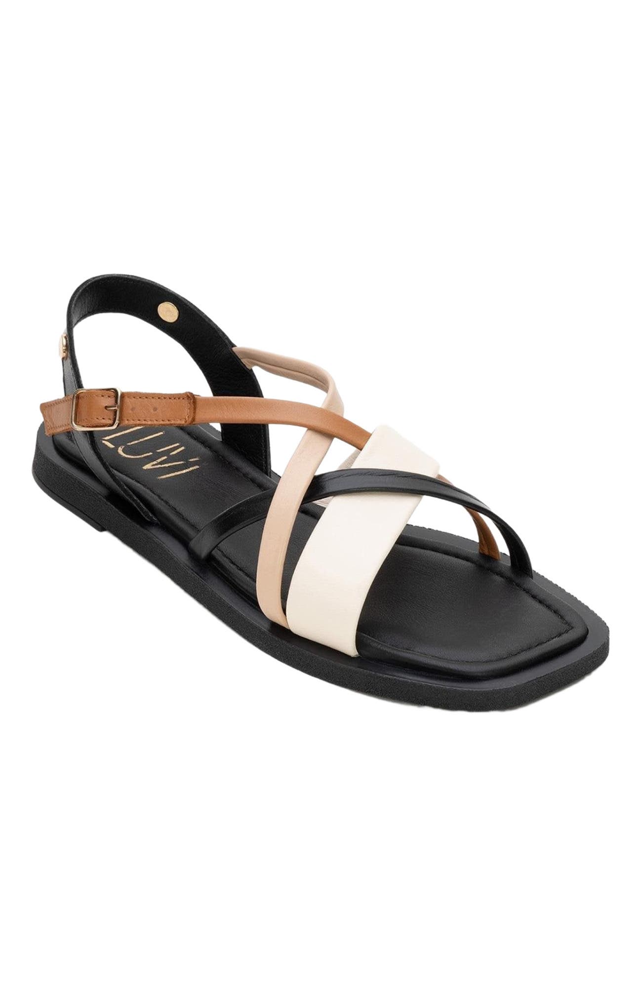 Forever 
Always Shoes Rouse Leather Sandal, Main, color, Black Leather