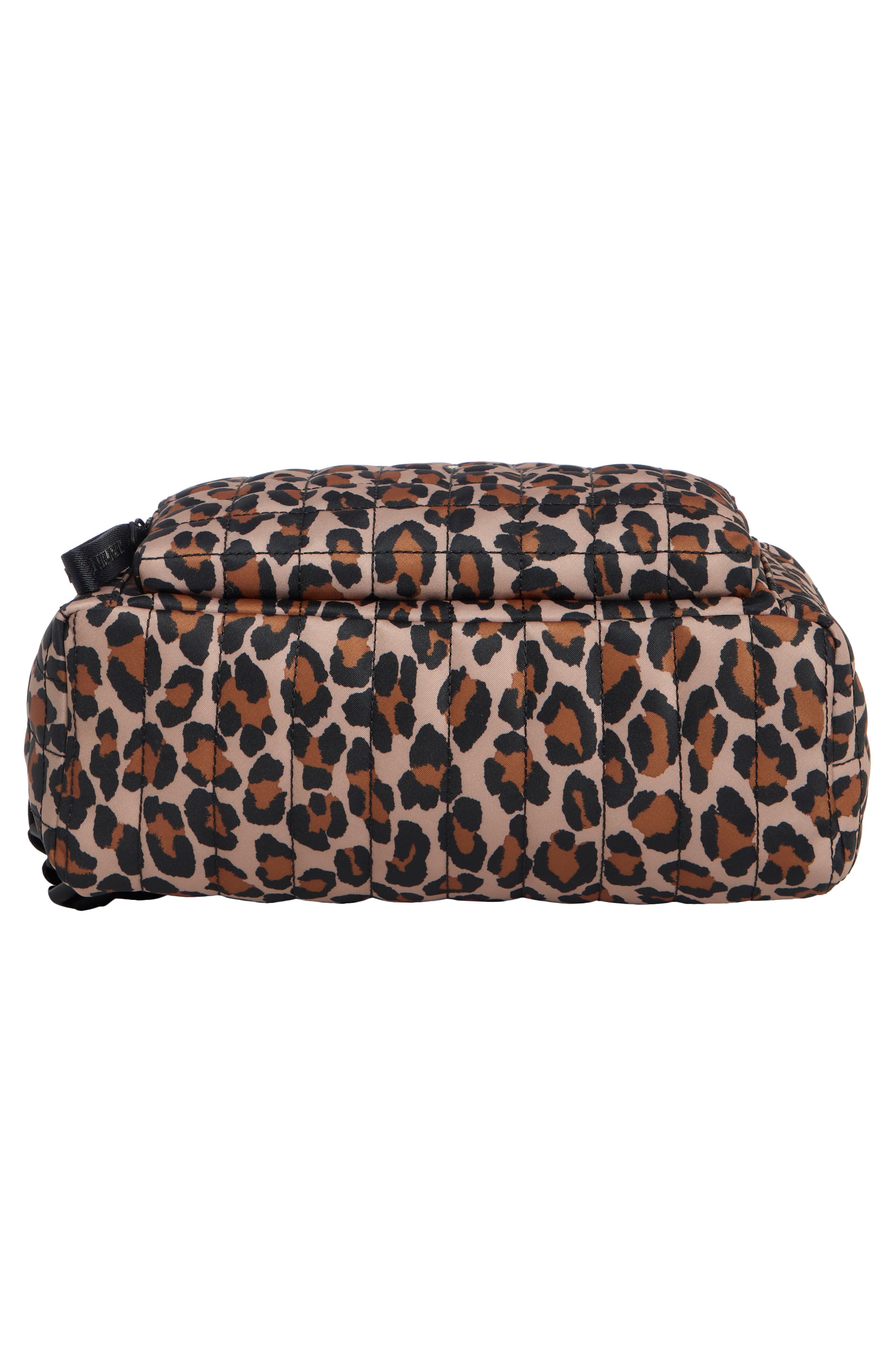 Kate Spade New York camden quilted large leopard backpack, Alternate, color, Brown Multi