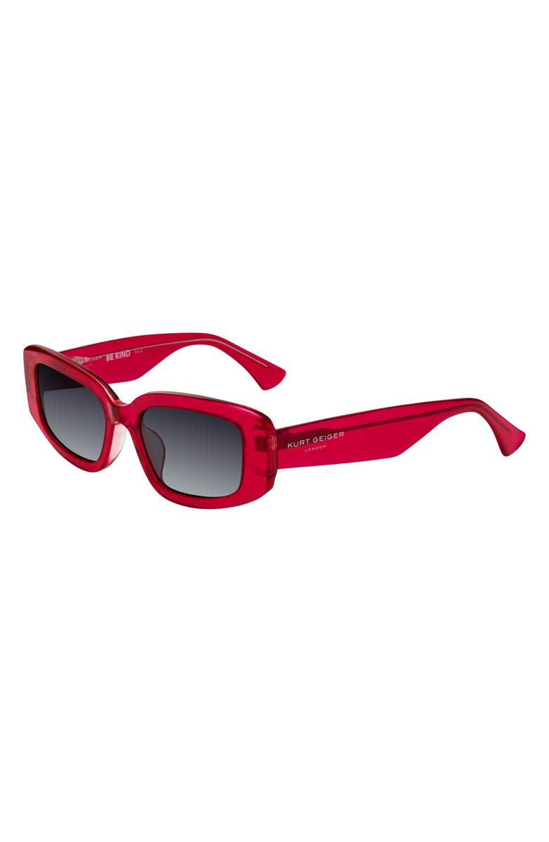 Kurt Geiger London 54mm Rectangular Sunglasses, Alternate, color, Fuchsia Crystal/ Grey
