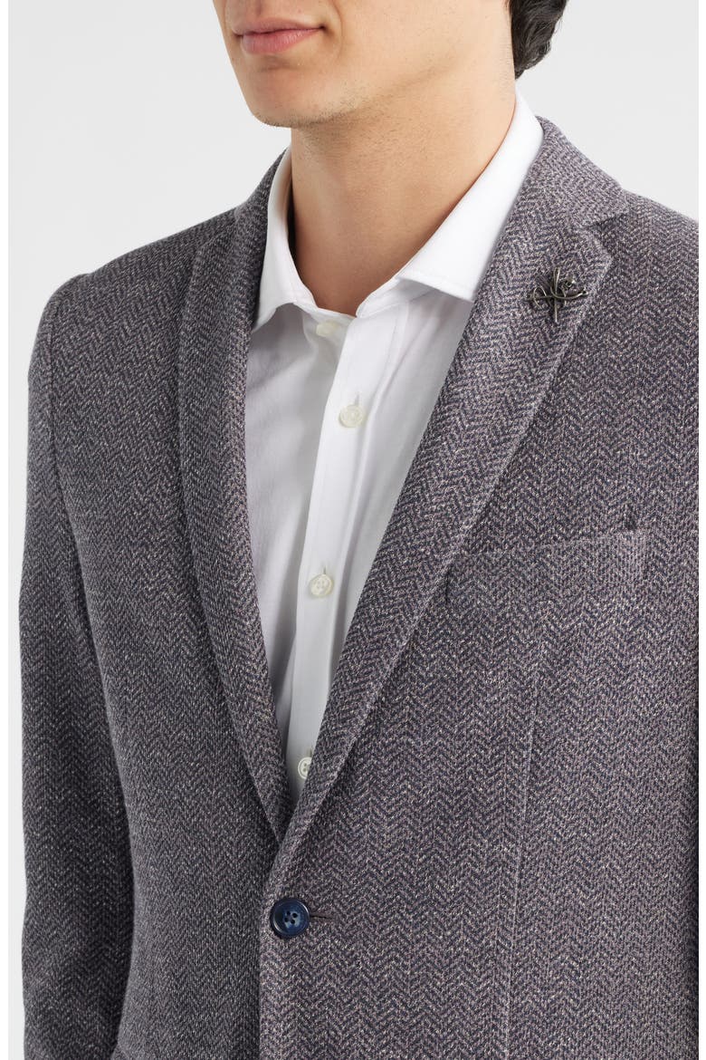 Varick Slim Fit Knit Herringbone Sport Coat, Alternate, color, NAVY/ BURGUNDY