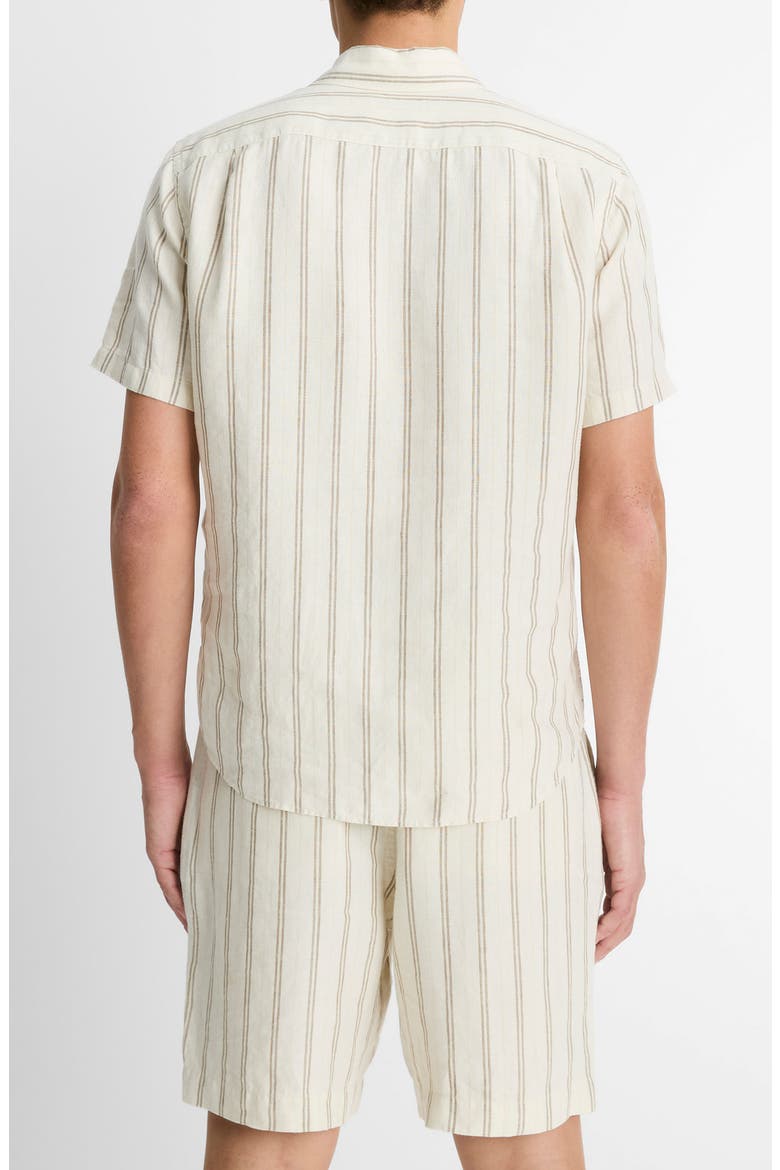 Stripe Classic Fit Short Sleeve Button-Up Shirt, Alternate, color, BLANCO