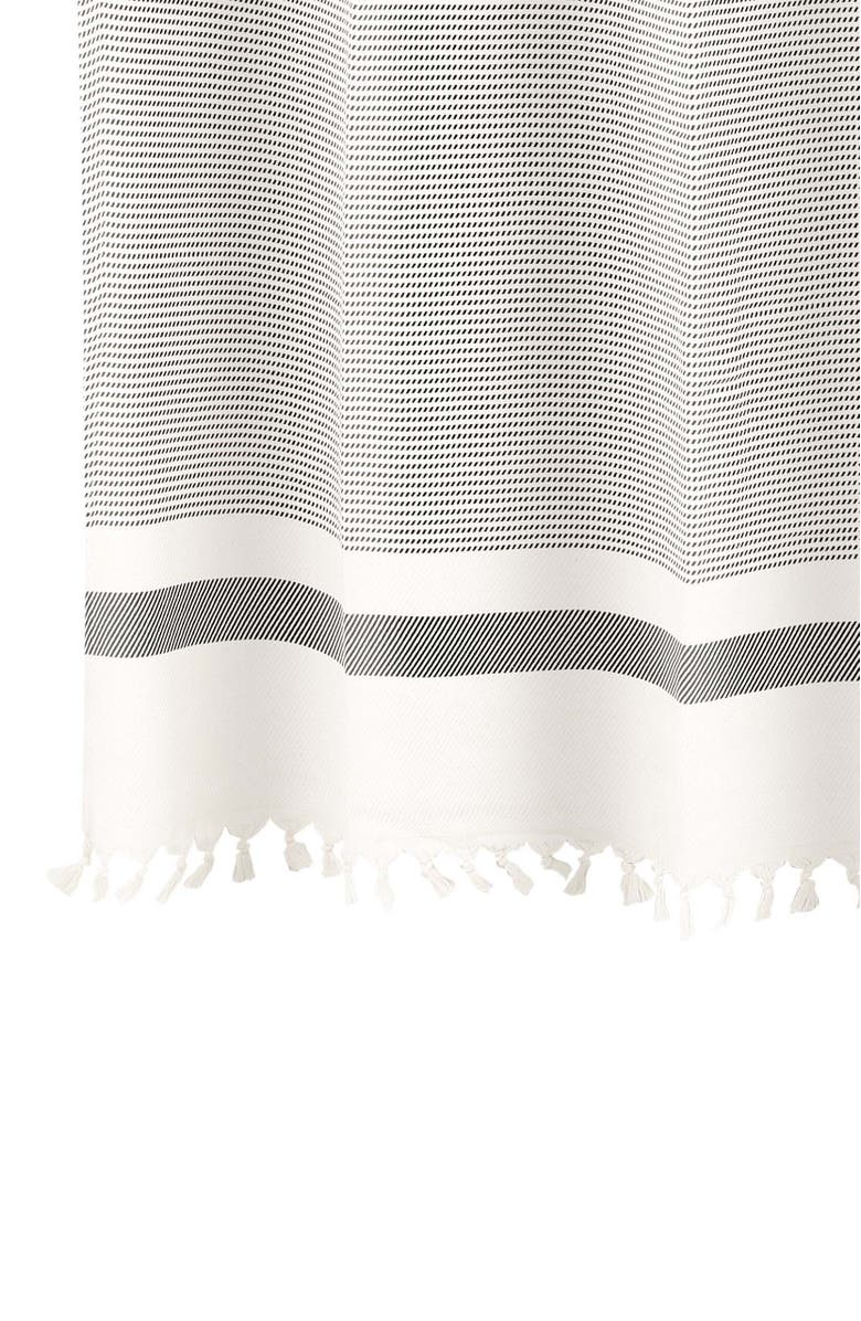 Olive & Linen Pixel Shower Curtain, Alternate, color, Black
