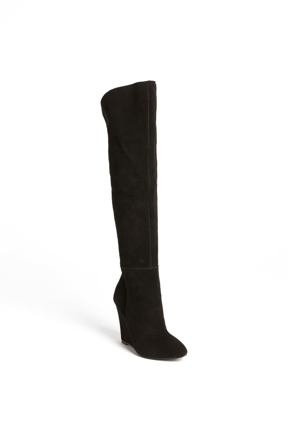 'Baffel' Boot, Main, color, BLACK SUEDE