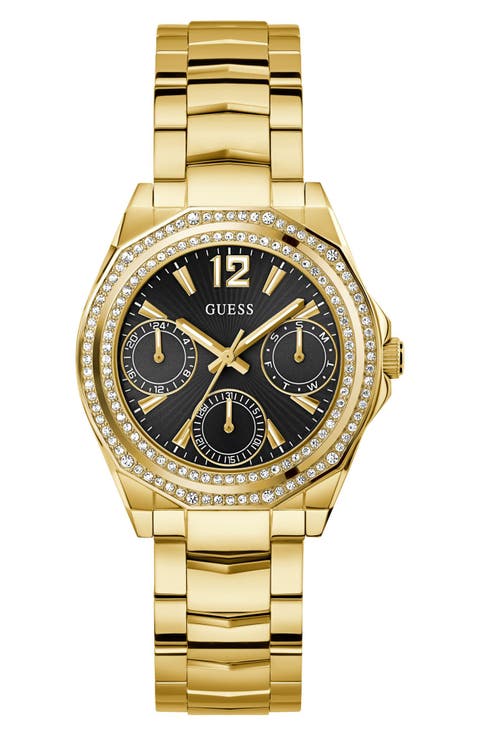 Crystal Bezel Chronograph Bracelet Watch, 36mm
