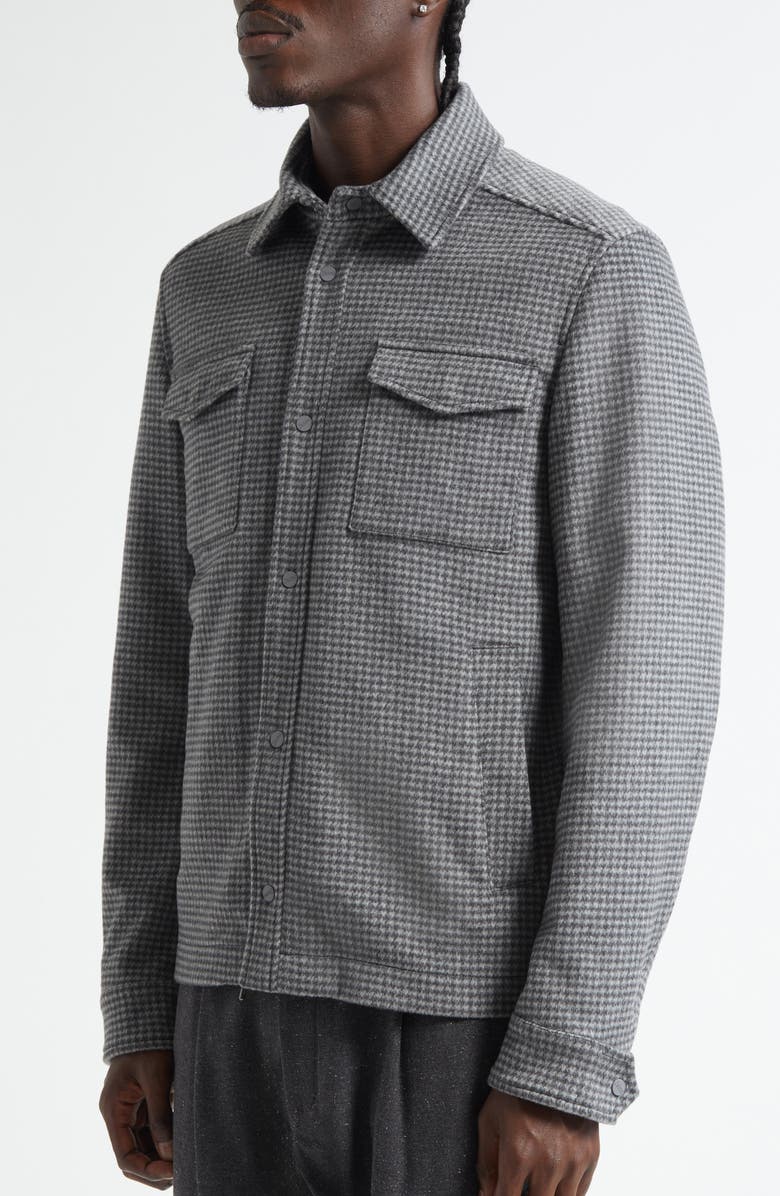 Herno Houndstooth Check Cashmere, Alternate, color, Pearl Grey