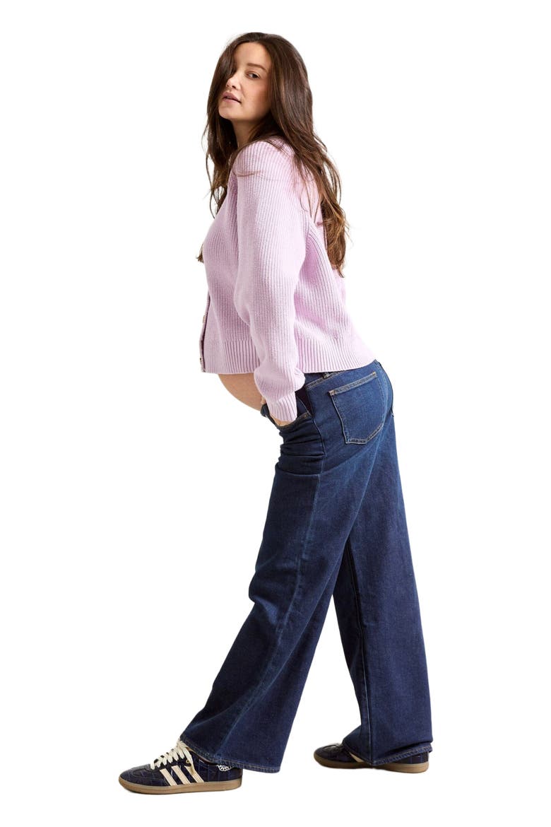 The Relaxed Wide Leg Maternity Jean, Alternate, color, Classic Rinse
