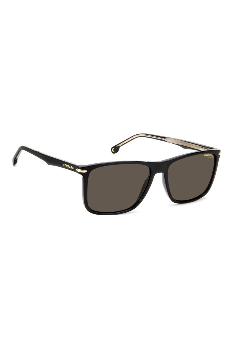 298/S 57mm Rectangle Sunglasses, Alternate, color, BLACK