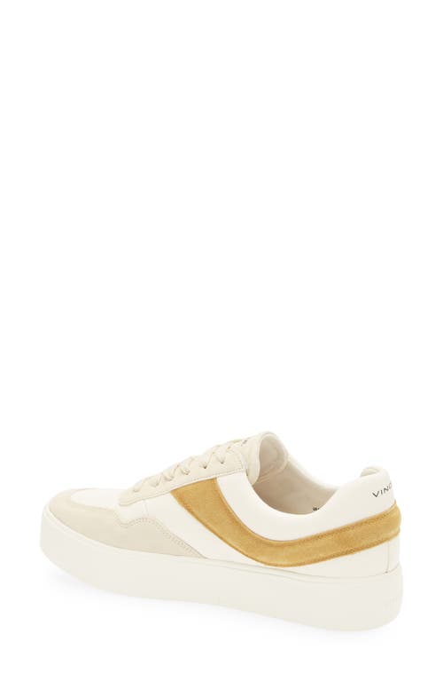 Vince Benfield Court Leather Sneaker In Milk/golden Desert