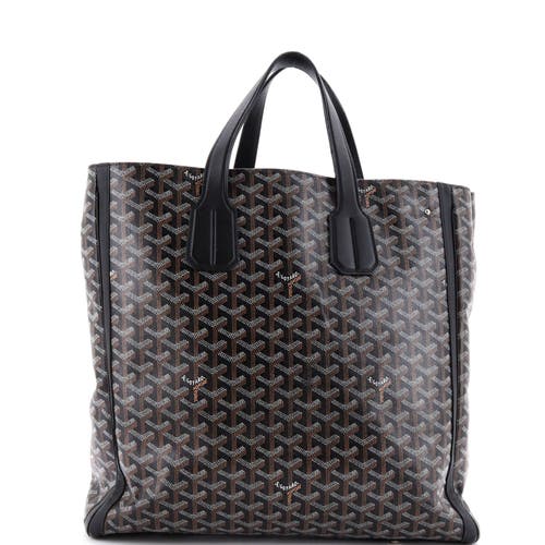 Pre-owned Goyard Goyard Voltaire Convertible Tote Coated Canvas In Black
