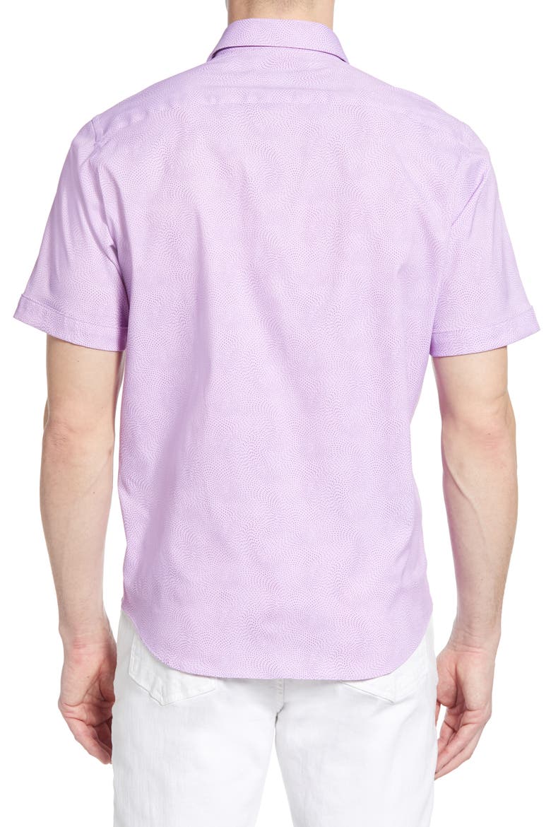 Classic Fit Short Sleeve Button-Up Performance Shirt, Alternate, color, AUBERGINE