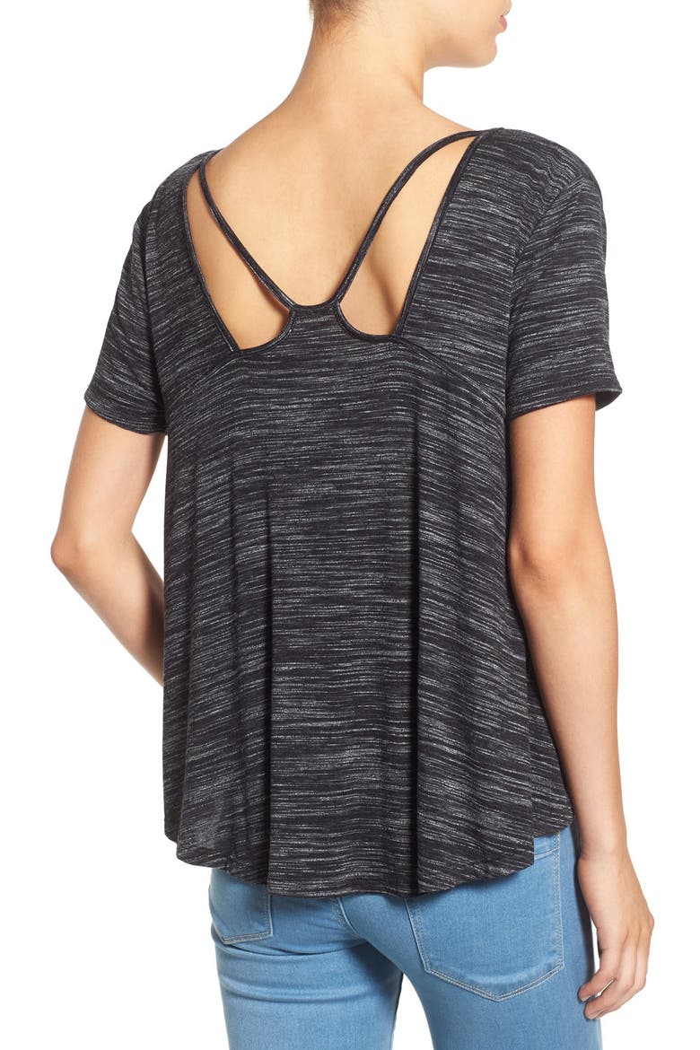 Strappy Back Tee, Alternate, color, CHARCOAL