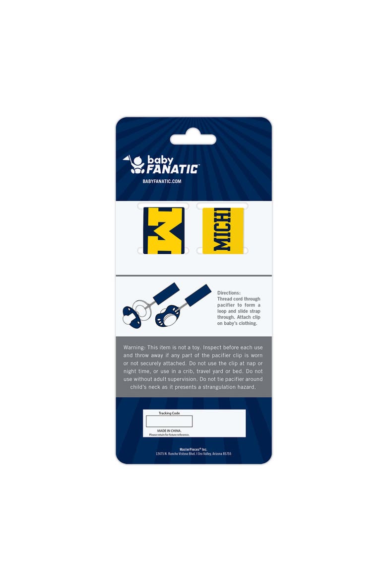 Michigan Wolverines Pacifier Clip 2-Pack, Alternate, color, Multicolor