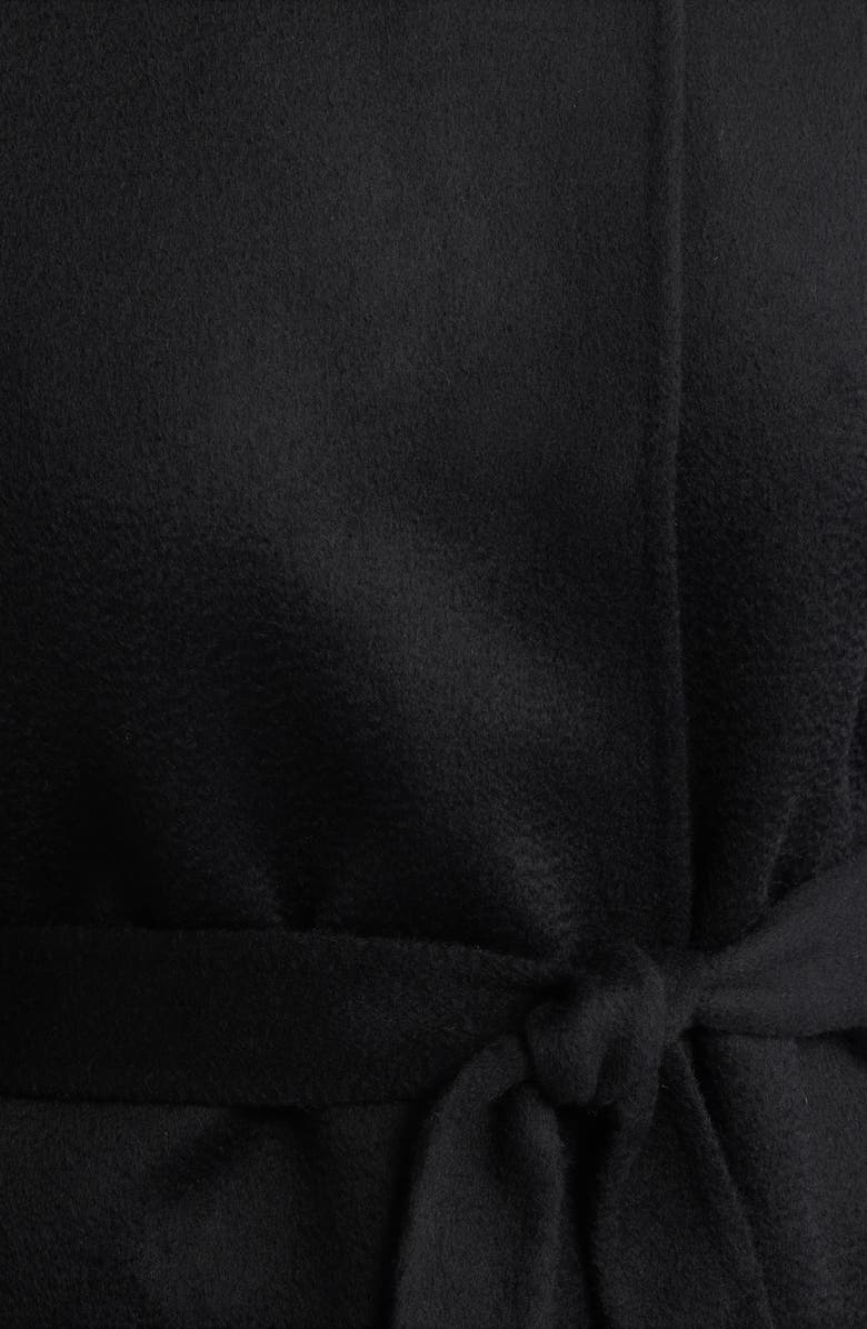 Eileen Fisher Belted Stand Collar Wool Coat, Alternate, color, Black