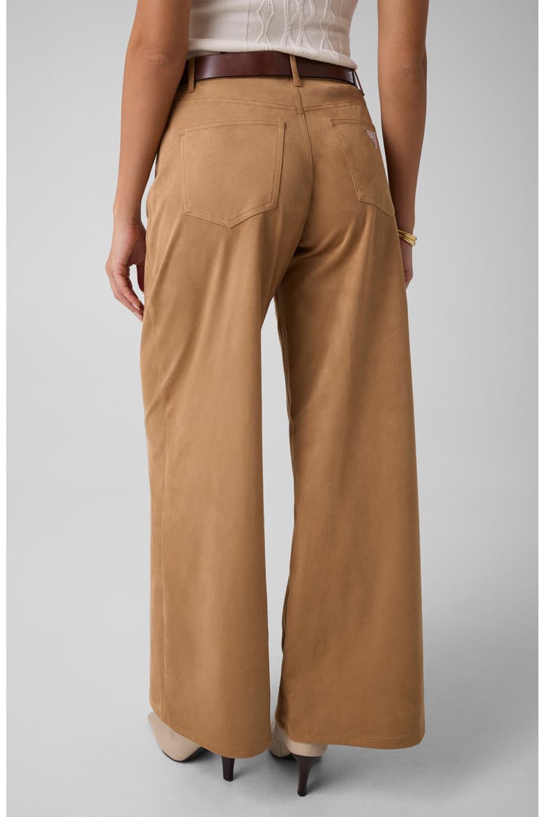 Jennie Faux Suede Wide Leg Pants, Alternate, color, OPEN BROWN
