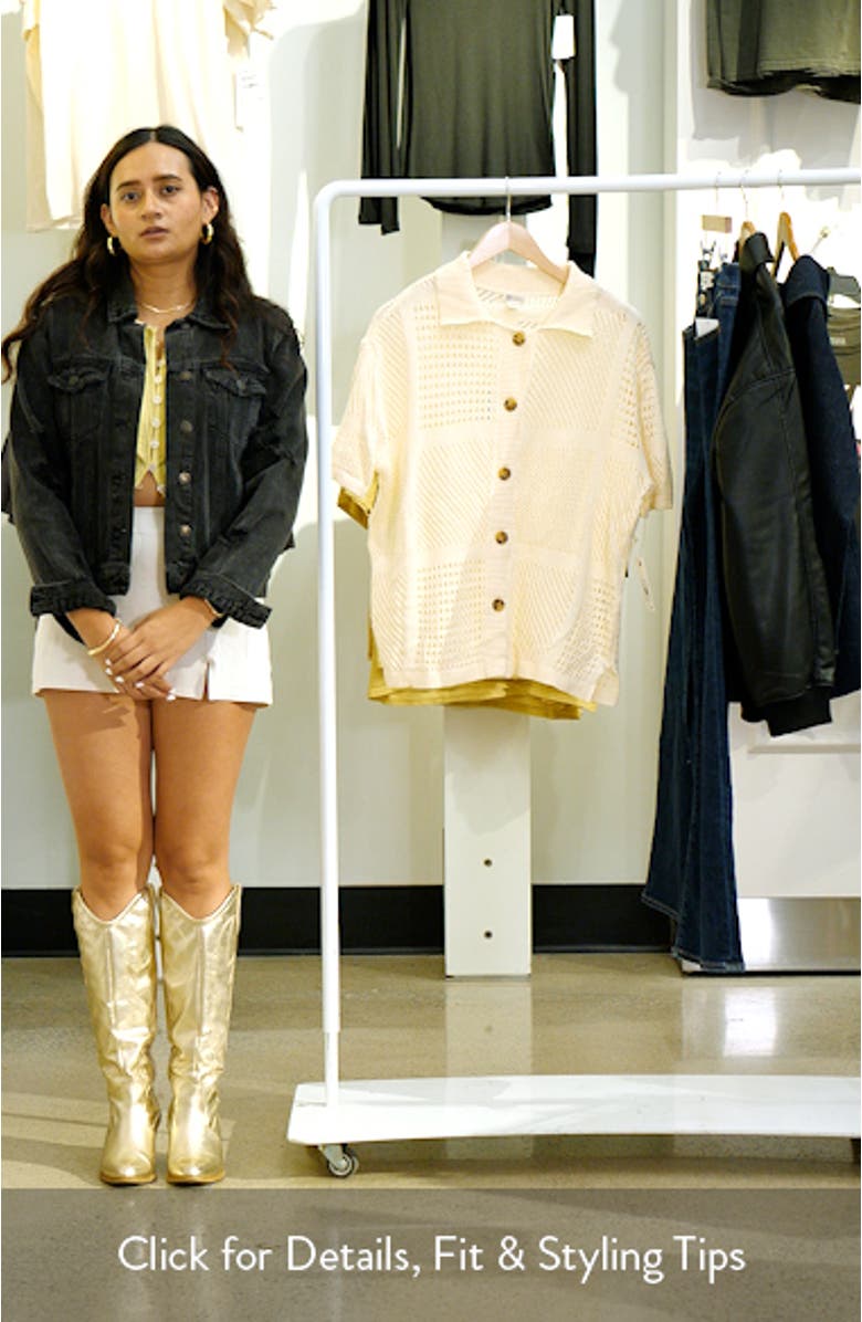 Cool Down Open Stitch Short Sleeve Cotton Cardigan, sales video thumbnail