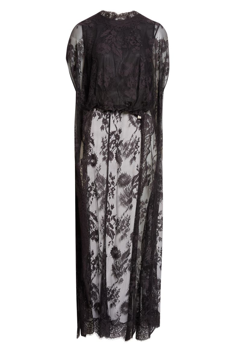 Valiant Lace Cape Top, Alternate, color, BLACK