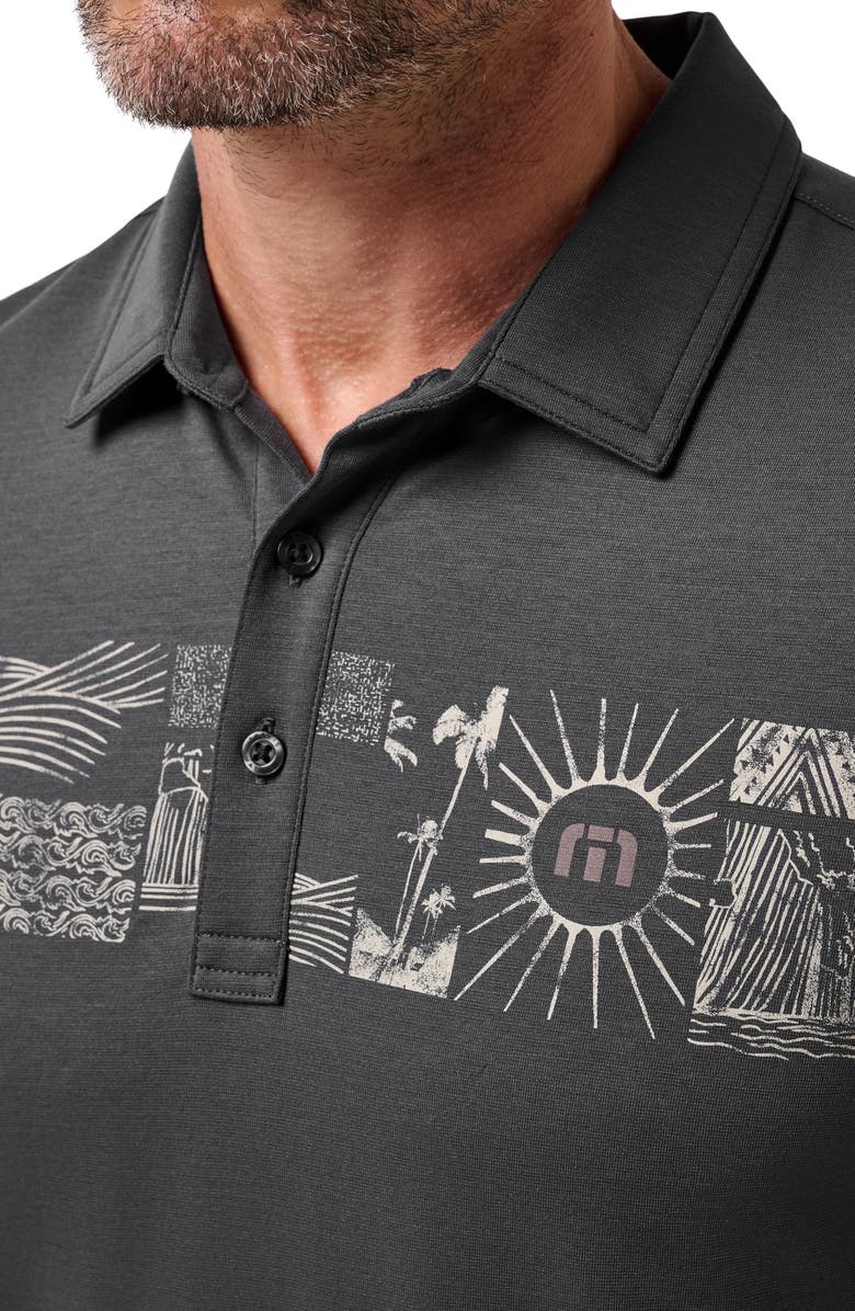 TravisMathew <p>Tropical Stripe Polo</p>, Alternate, color, Ebony