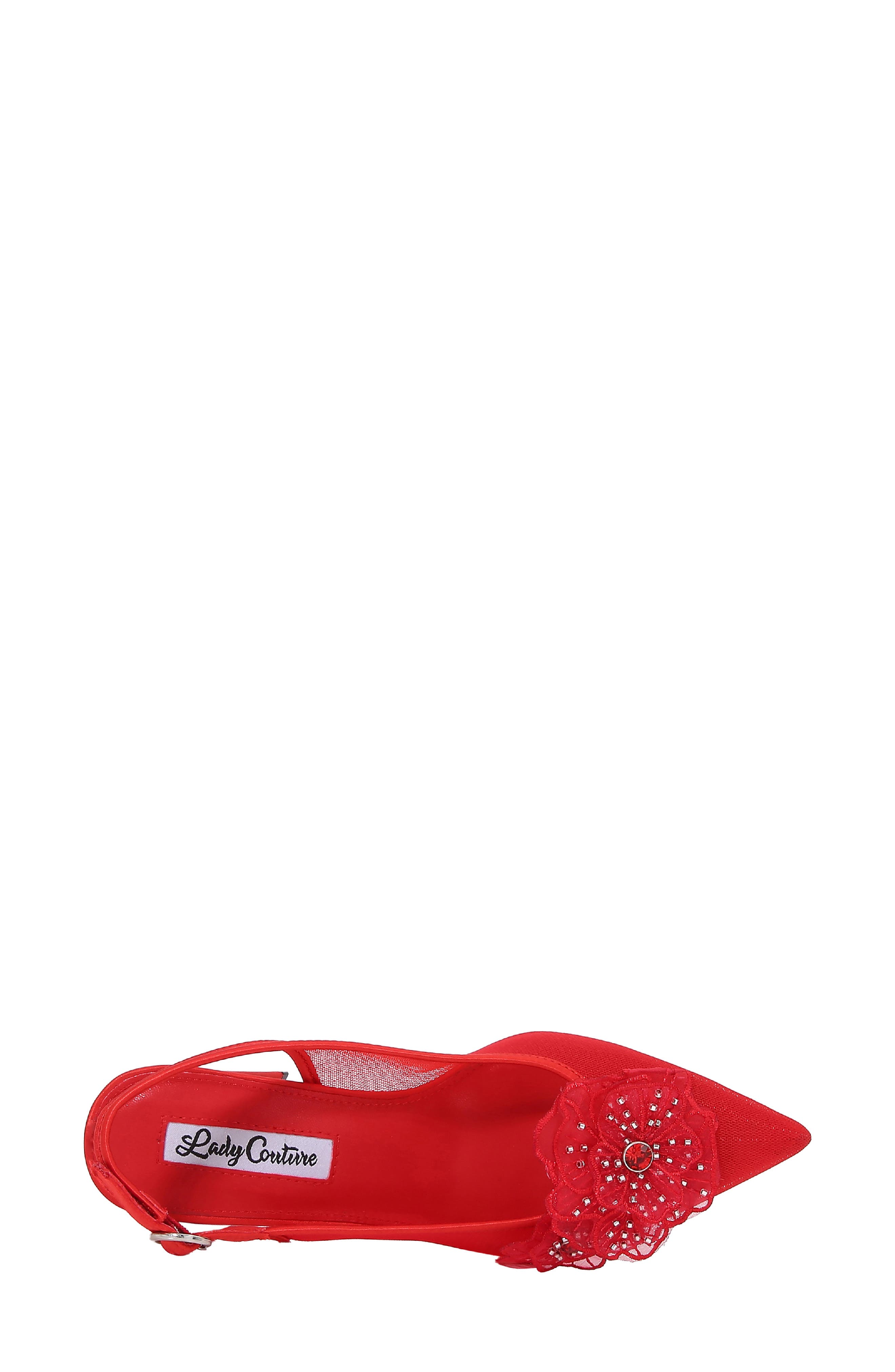Ballroom Pointed Toe Slingback Pump, Alternate, color, RED