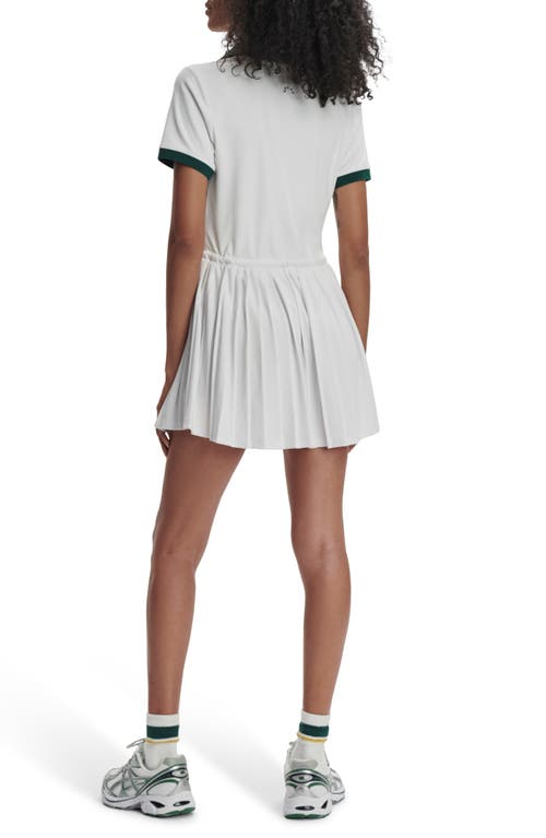 Varley Paloma Short-sleeve Court Mini Dress In White/forest