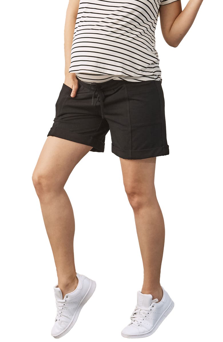 Angel Maternity Cuff Cotton Blend Maternity Shorts, Alternate, color, 
