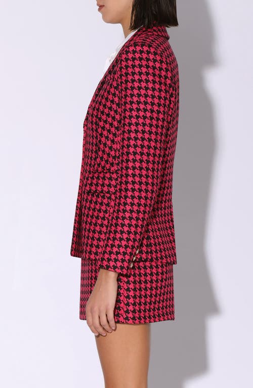 Walter Baker Devin Houndstooth Tweed Blazer In Purple