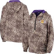 DKNY SPORT Women's DKNY Sport Leopard Los Angeles Lakers Gabriella Windbreaker Half-Zip Hoodie