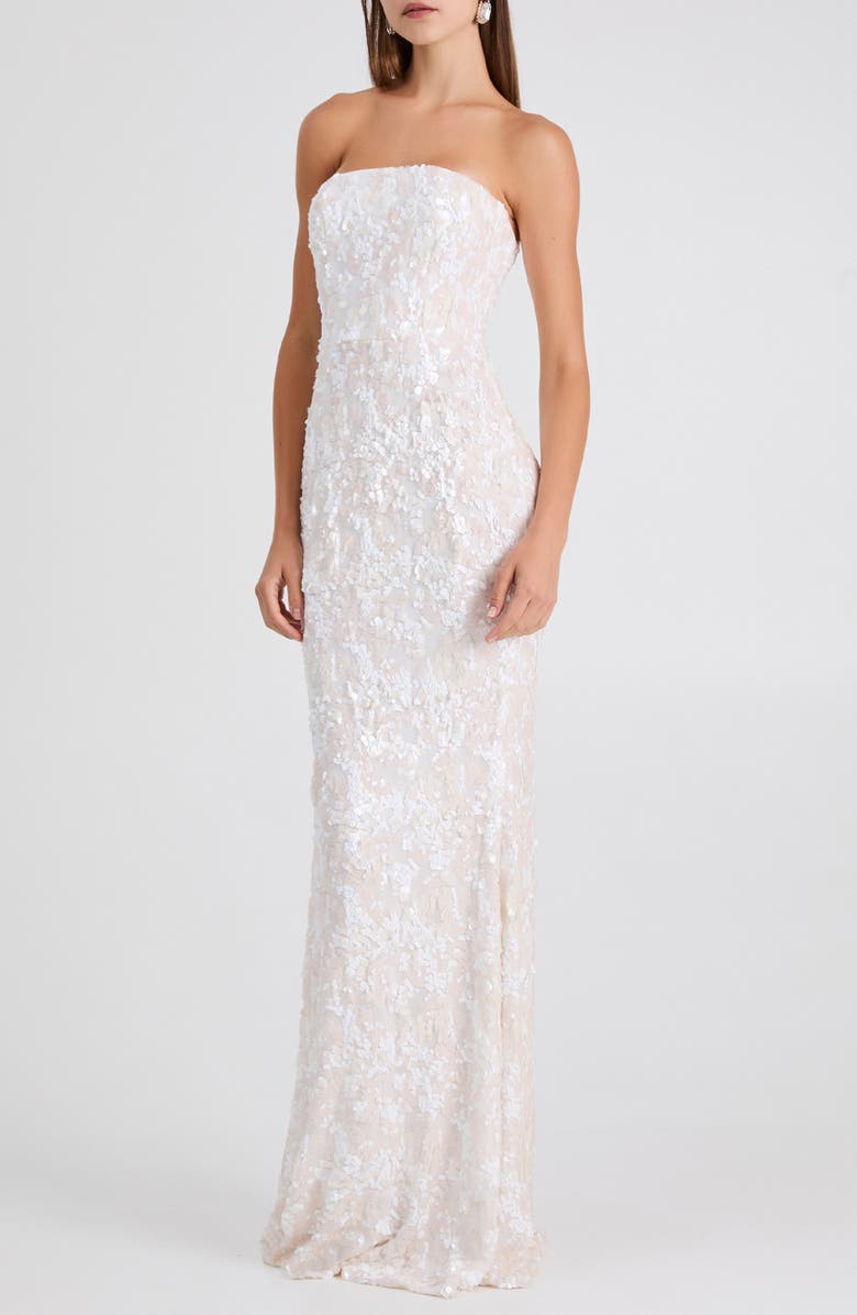 HELSI Helen Sequin Strapless Mermaid Gown, Alternate, color, Blush/ Off White