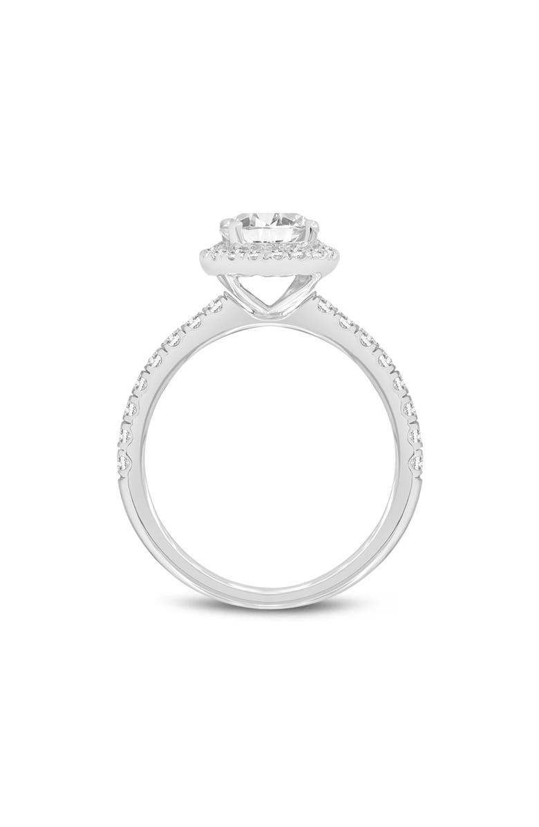 LuvMyJewelry Paloma 14K White Gold Round Cut Lab Grown Diamond Halo Engagement Ring - 1.5 ctw, Alternate, color, 14K White Gold