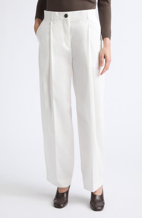 Single Pleat Organic Cotton Trousers