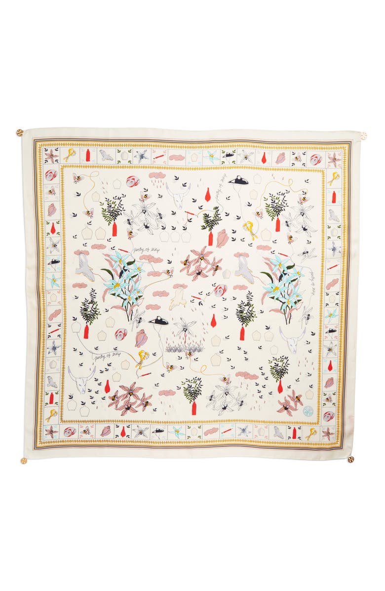 Tory Burch Sylvan Silk Square Scarf, Alternate, color,