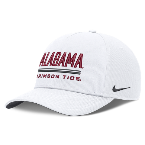 Men's Nike White Alabama Crimson Tide 2026 Sideline Dri-FIT Rise Adjustable Hat