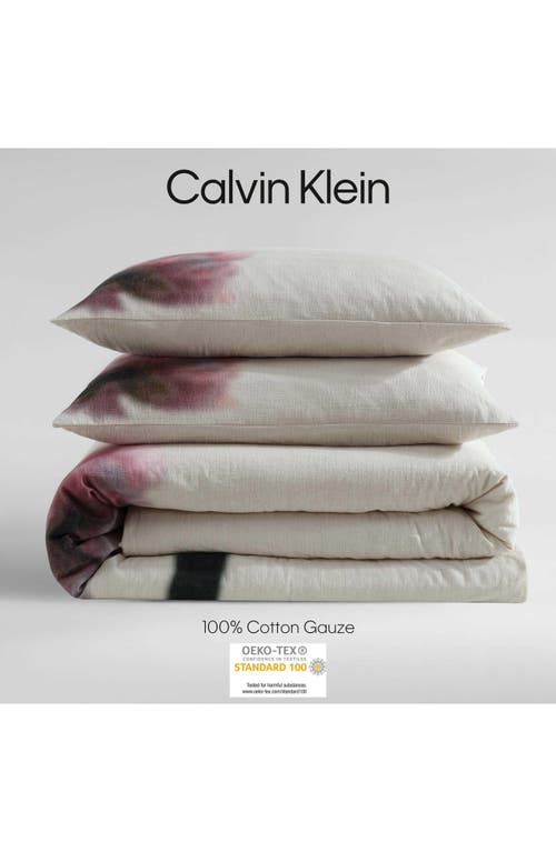 Calvin Klein Peony Print 3-piece Duvet Set In Neutral
