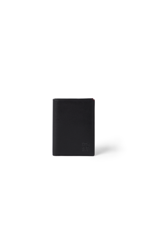 Brunello Cucinelli Capretta Passport Holder In Black
