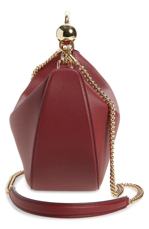 Strathberry Crescent Moon Leather Shoulder Bag In Burgundy