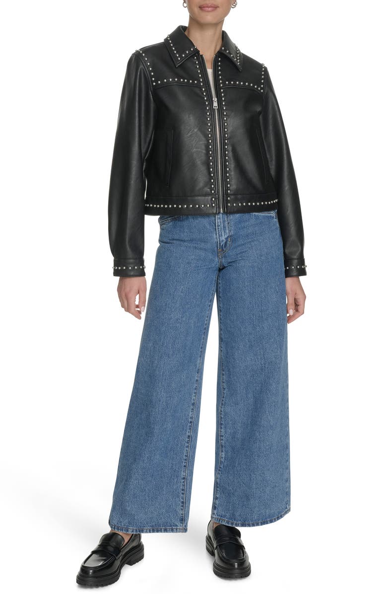 Levi's<sup>®</sup> Studded Faux Leather Jacket, Alternate, color, Black