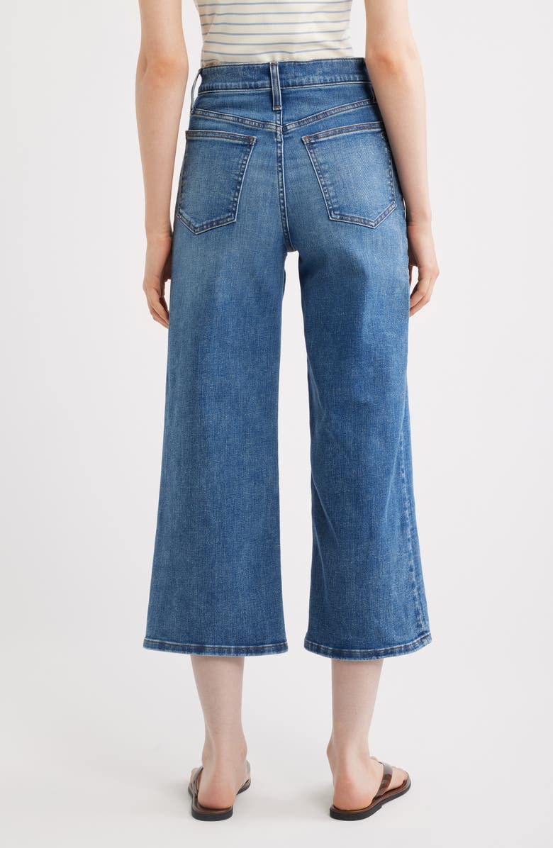 Madewell The Short Wide-Leg Crop Jeans Super Stretch Denim in Oneida Wash, Alternate, color, Oneida Wash