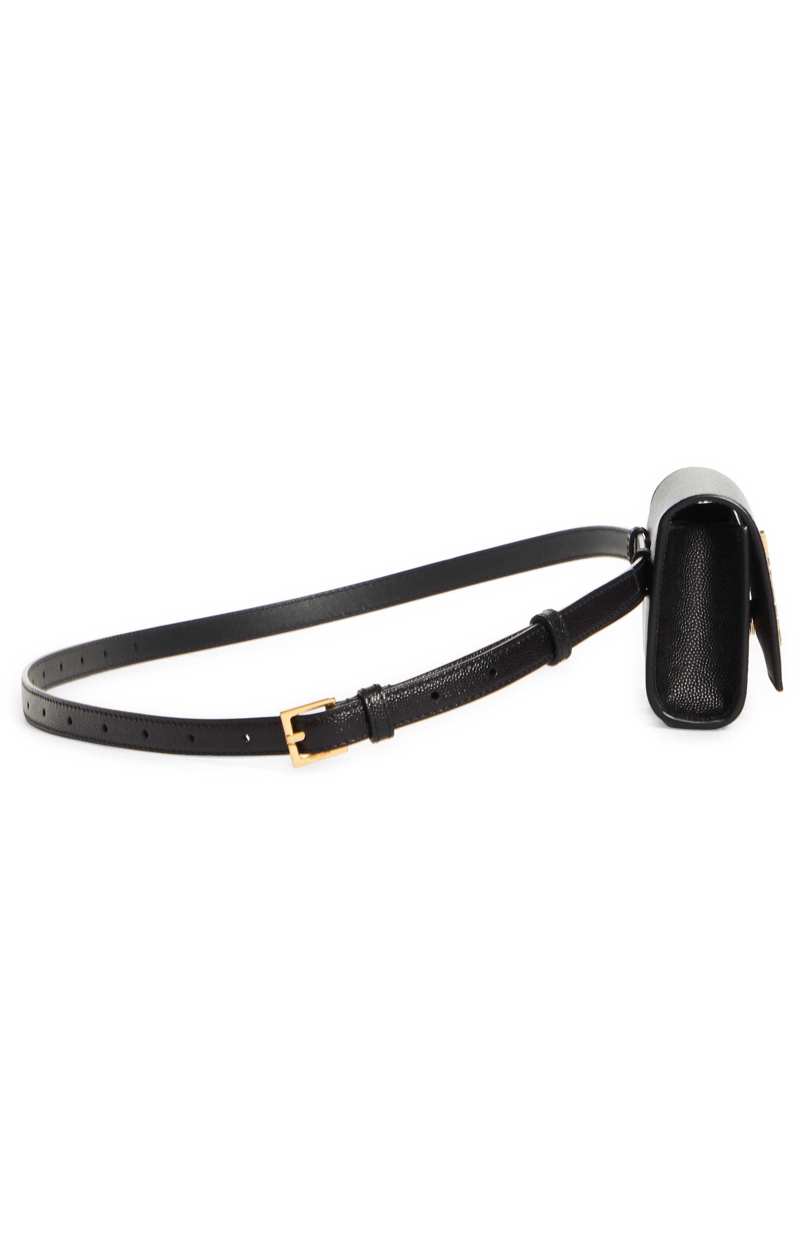 Saint Laurent Leather Belt Bag, Alternate, color, 