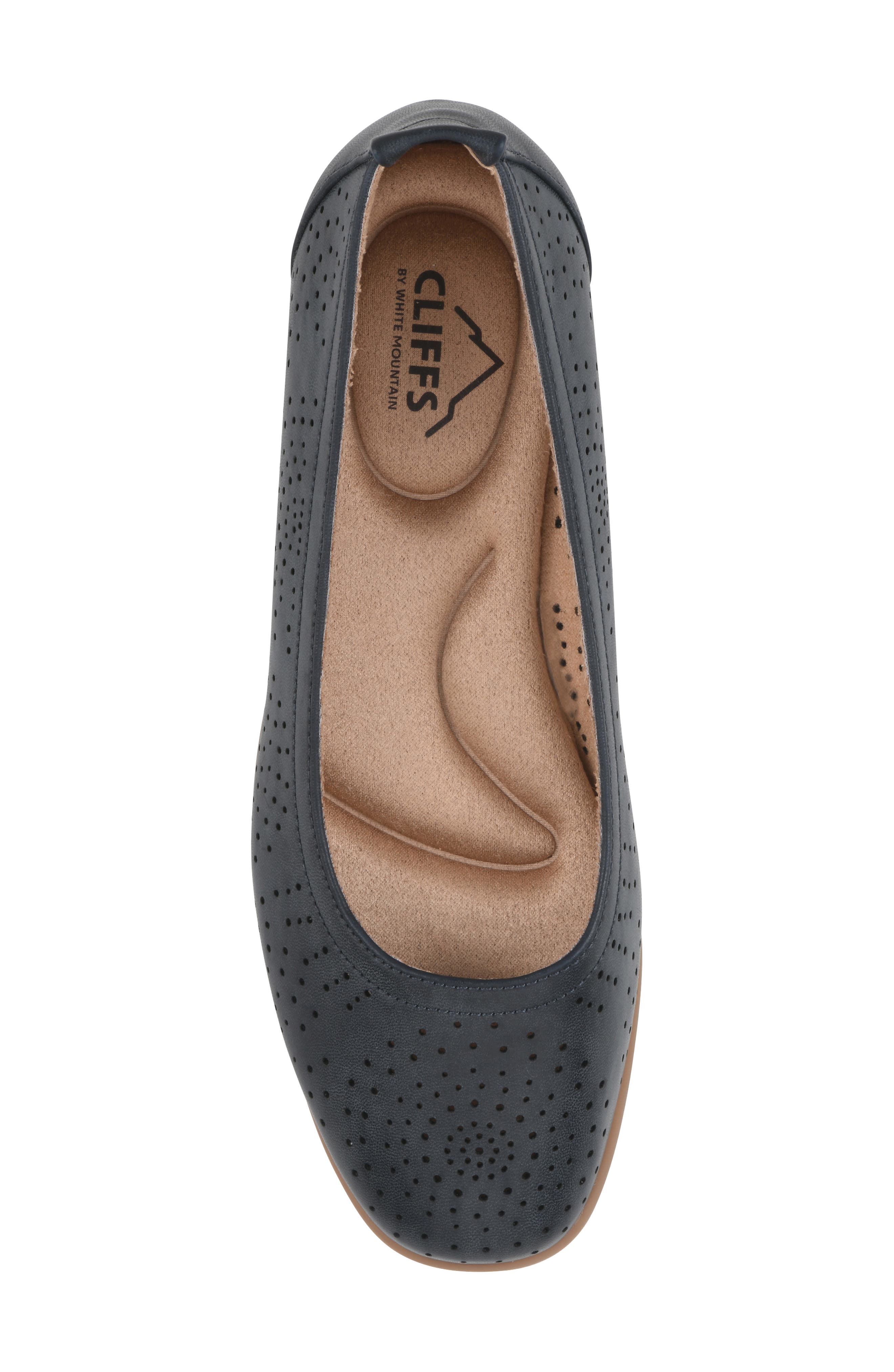 Cortney Perforated Ballet Flat, Alternate, color, NAVY SMOOTH