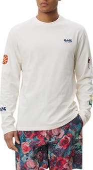 Les Deux Café Long Sleeve Cotton Graphic T-Shirt