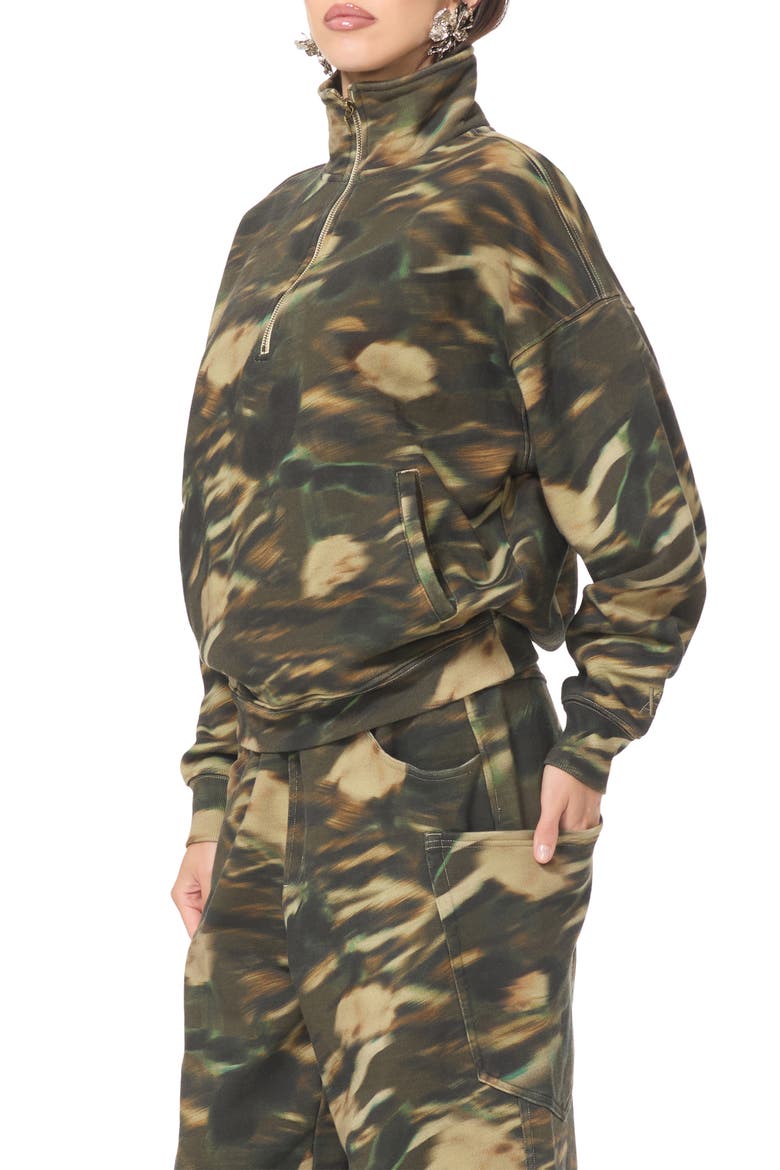 Cillian Quarter Zip Sweatshirt, Alternate, color, RUSHED CAMO