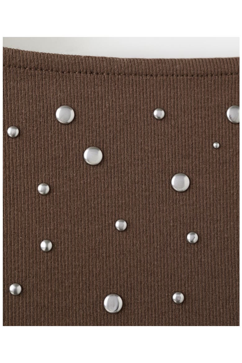 Studded Sleeveless Sweater, Alternate, color, LIGHT/ PASTEL BROWN