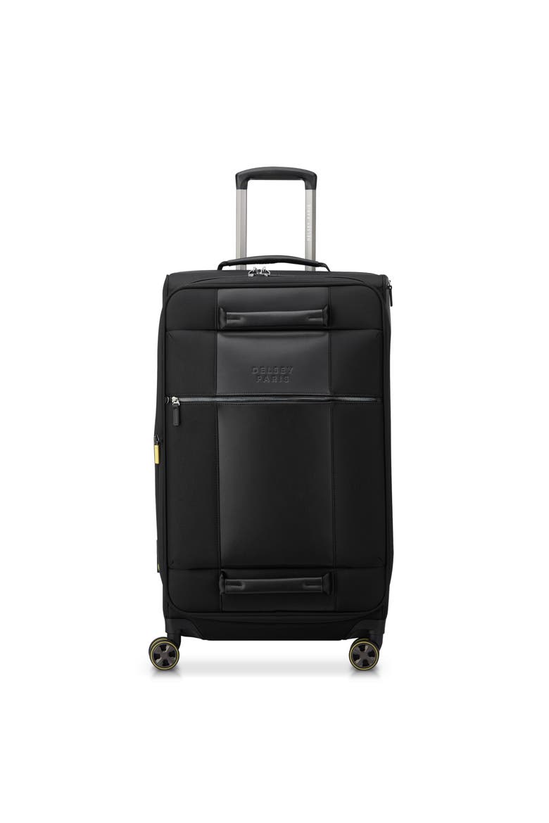 Wagram Softside Expandable 26" Medium Checked Spinner Luggage, Main, color, Black