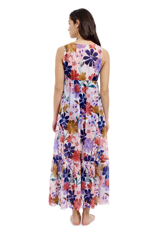 Profile By Gottex Melody V-neck Maxi Mesh Dress In Multi