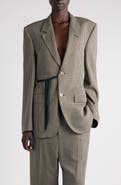 Balenciaga Check Side Tie Blazer